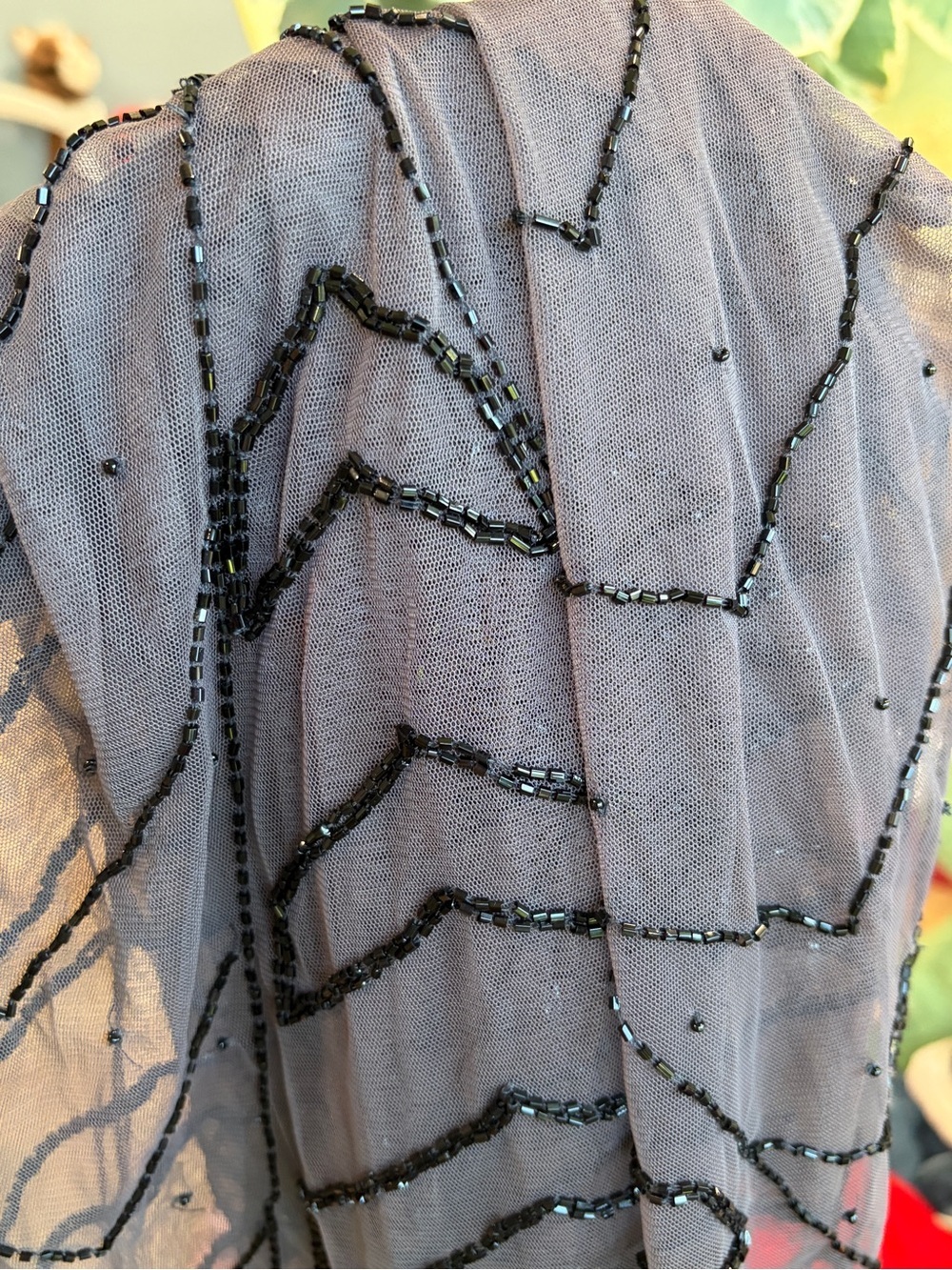 Free People Beaded Sheer Mesh Dress Art Deco Sleeveless Mini - Picture 8 of 8